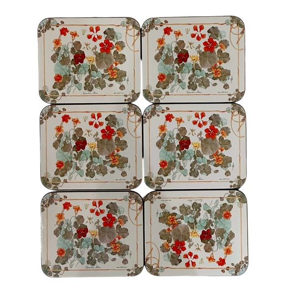 Vtg Jason Coasters Set of 6 New Zealand "Atelier Michele Trumel Botanical Floral - Picture 5 of 7